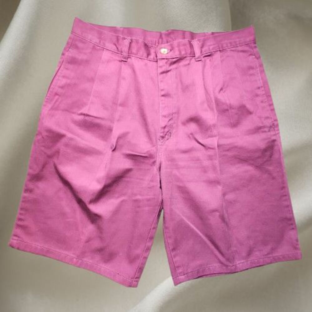 Duck Head Chino Shorts Mens 34 Purple Pleated Cotton Casual Classic Fit